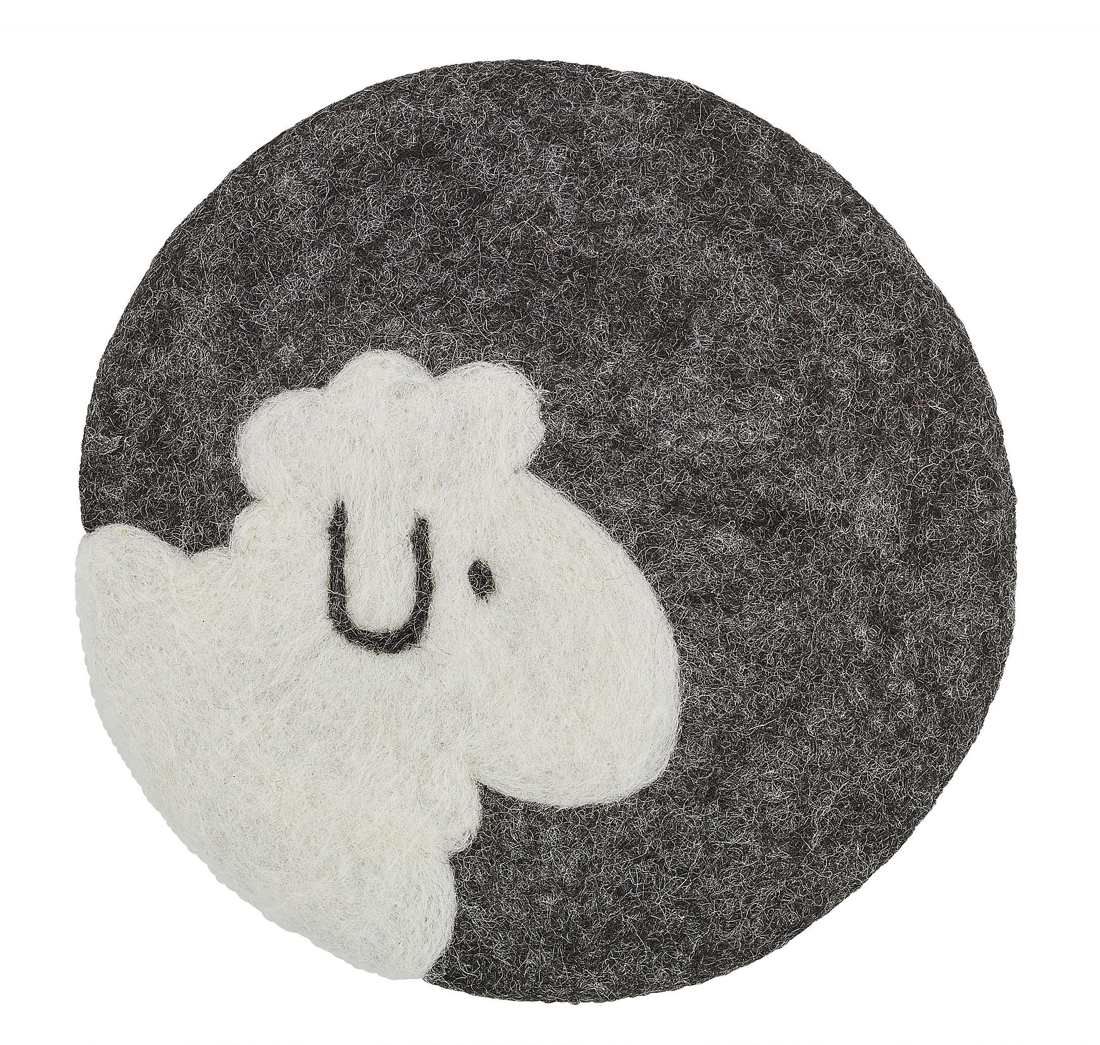 Cilio Getränkeuntersetzer Untersetzer Schafwolle Filz "LANA" Schaf Schwarz Rund Cilio 470543
