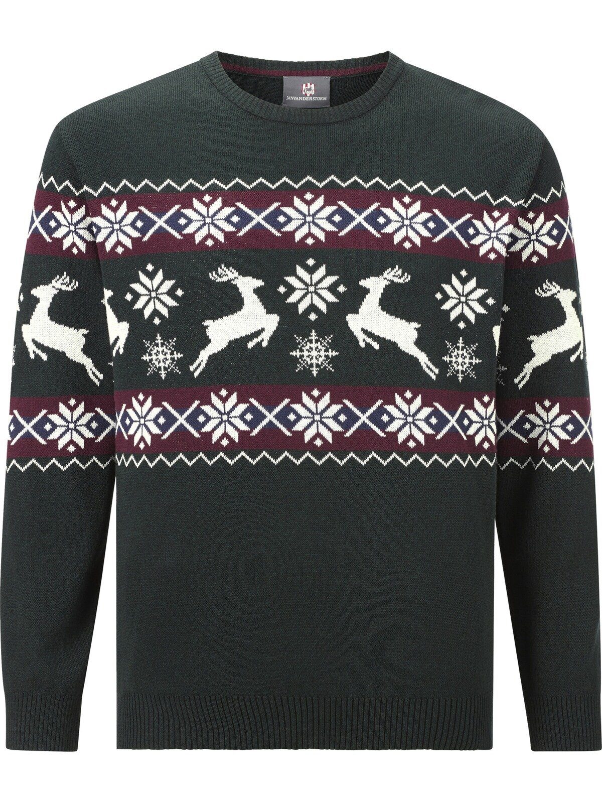 Jan Vanderstorm Herren Pullover Halvar – Übergrößen Bis 7XL, Jacquard-Strick, Comfort Fit, +Fit Schnitt