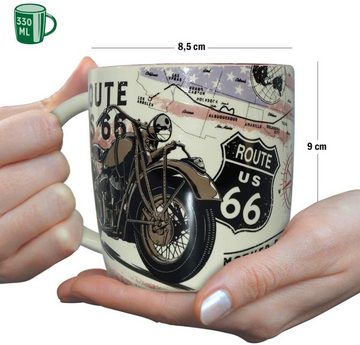 Nostalgic-Art Tasse Kaffeetasse - US Highways - Route 66 Bike Map
