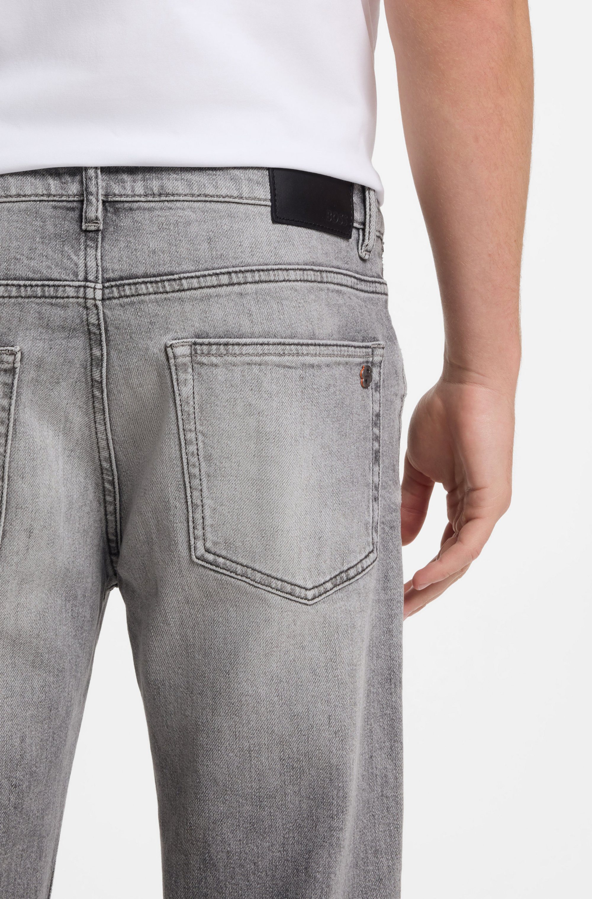 BOSS ORANGE 5-Pocket-Jeans RE.MAINE Regular Fit, Baumwoll-Mix, used washed