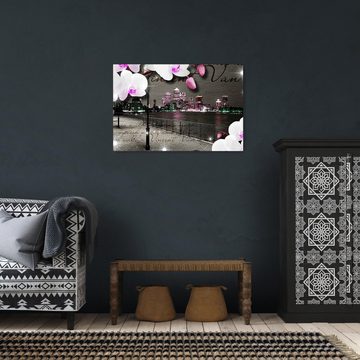 wandmotiv24 Leinwandbild Klinker Vintage Blüten Modern, Abstrakt (1 St), Wandbild, Wanddeko, Leinwandbilder in versch. Größen