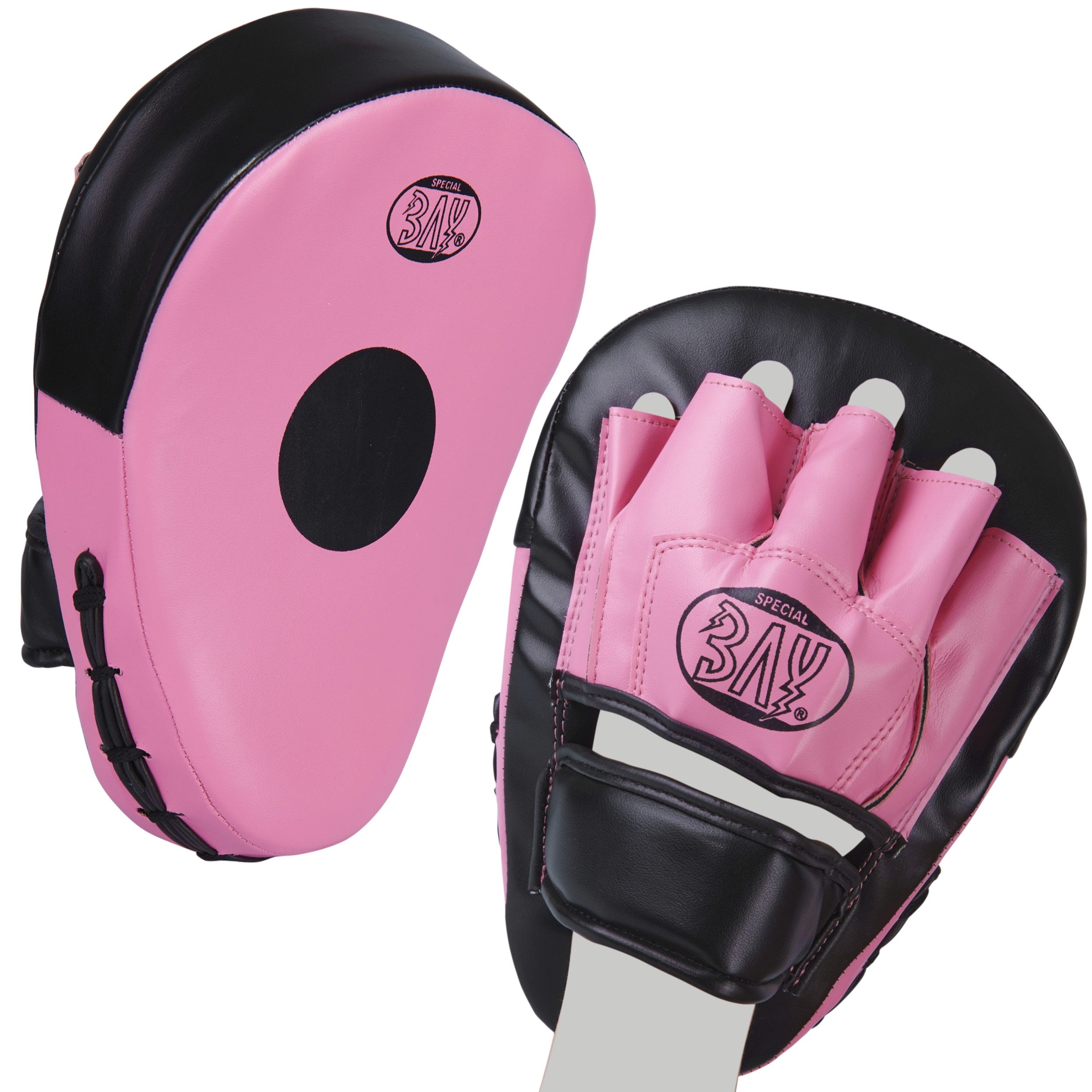 BAY-Sports Pratze Ergo pink Handpratzen krumm Trainerpratze Lady Damen Boxen Kickboxen, Ergonomisch, Kunstleder, Schaumstoffformteil