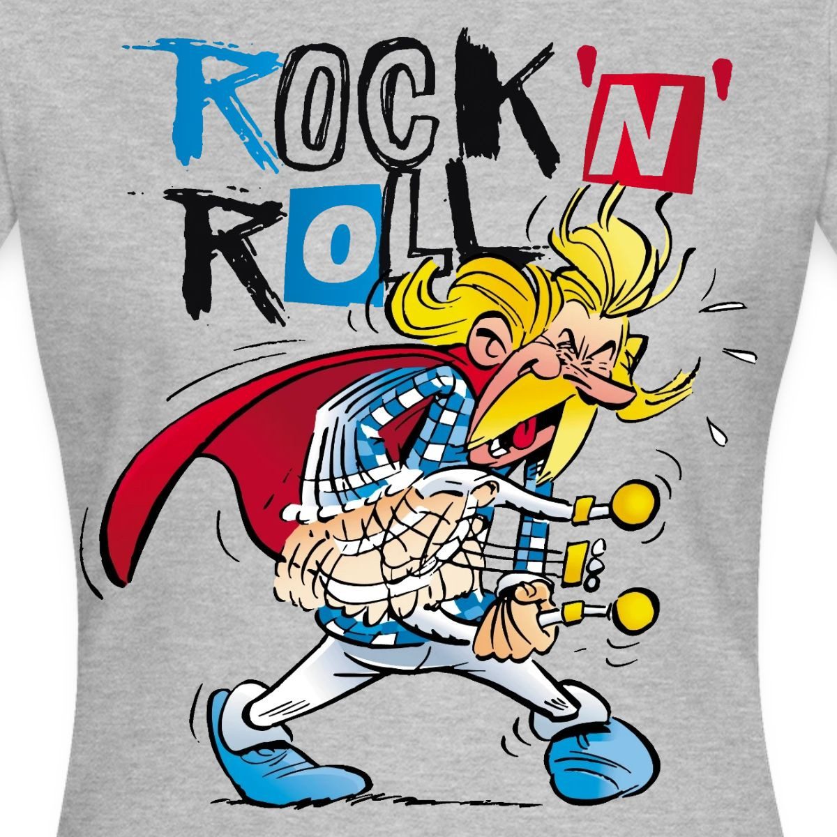 Spreadshirt T-Shirt Asterix & Obelix Troubadix Singt Rock'N'Roll Frauen T-Shirt (1-tlg) Slim Fit, fällt klein aus
