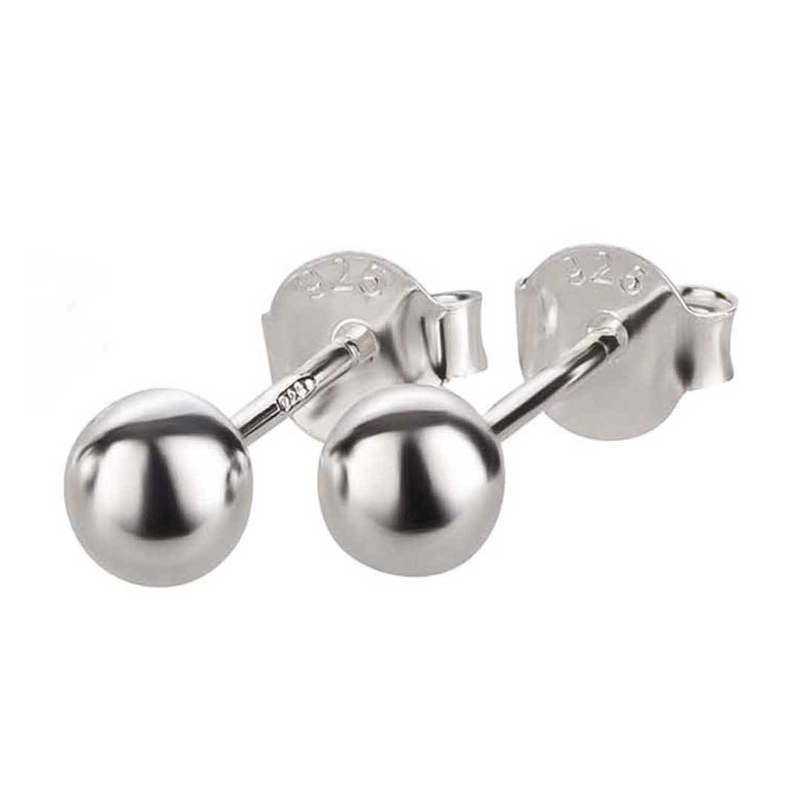 schmuck23 Paar Ohrstecker Ohrringe Silberkugel 925 Silber, Damen Mädchen Geschenk echte Silberohrringe