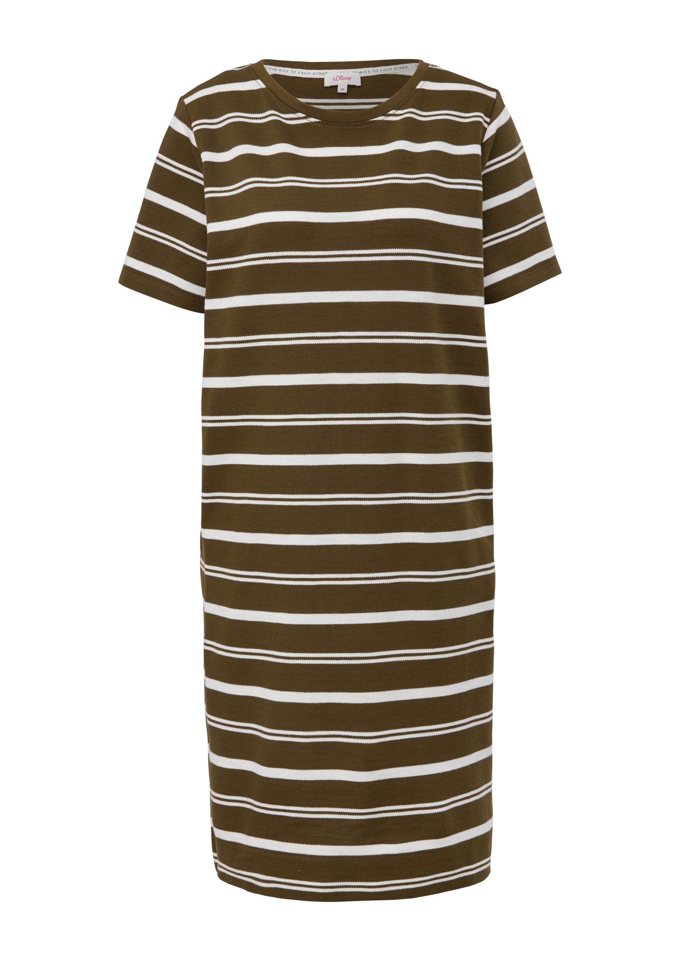 s.Oliver Midikleid Kleid Midi-Kleid mit Ringelmuster