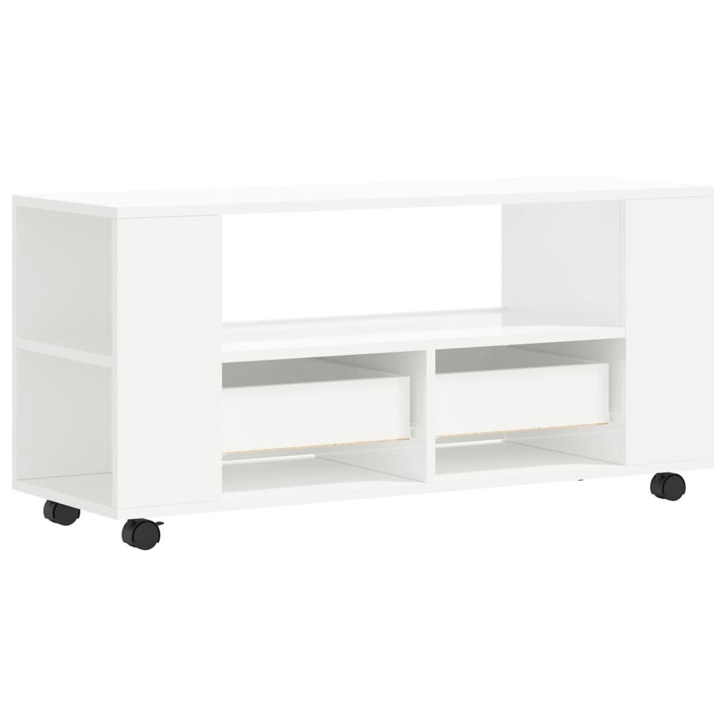 cm vidaXL TV-Schrank Hochglanz-Weiß 102x34,5x43 (1-St) TV-Schrank Holzwerkstoff