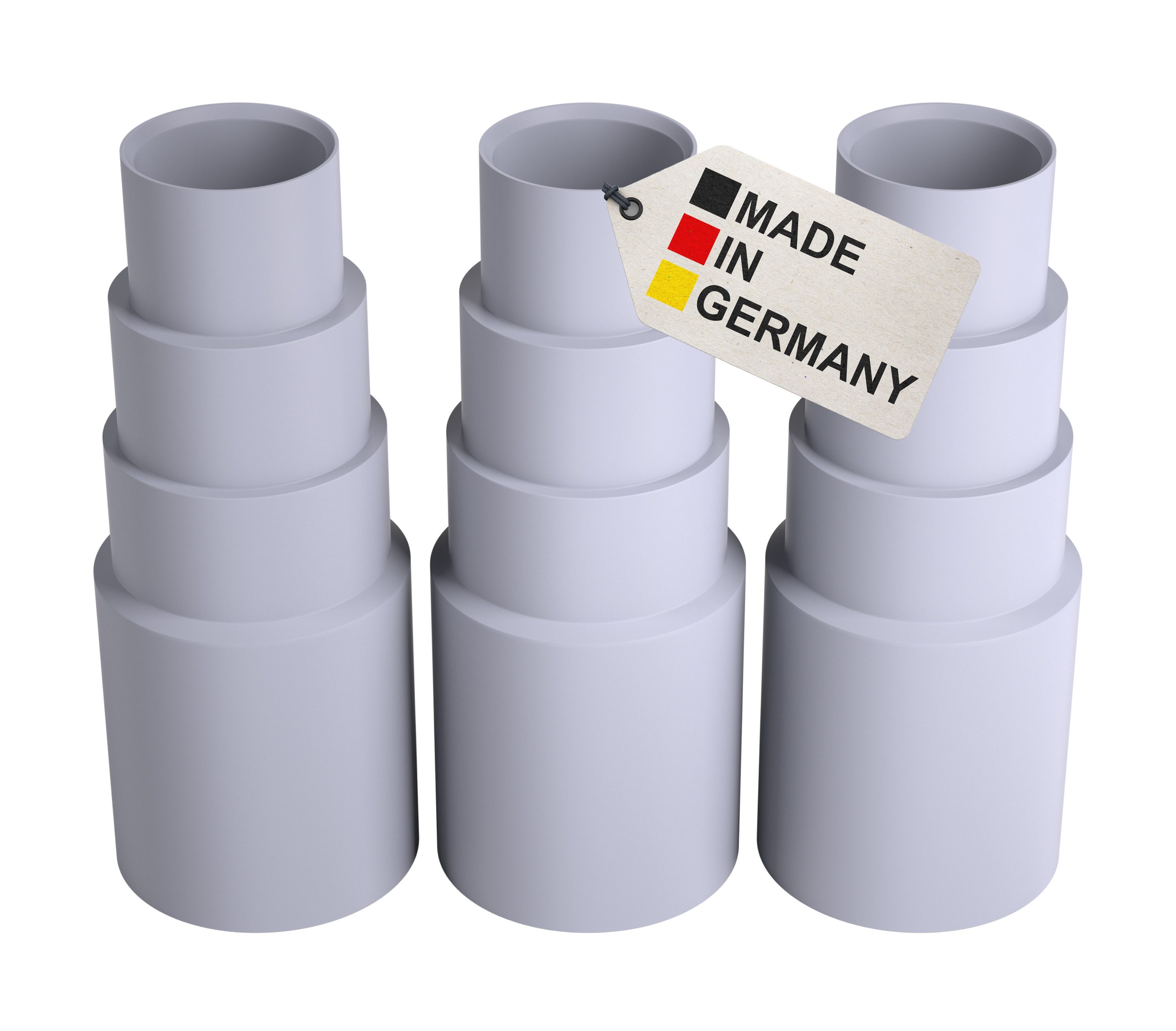 BAUHELD Staubsaugerrohr-Adapter Schwarz PVC-Gummi, Zubehör für Kärcher, Bosch, Miele, AEG, Siemens, Makita, Dyson, Festool, Vorwerk, Einhell, Mehrstufensystem, flexibel zuschneidbar