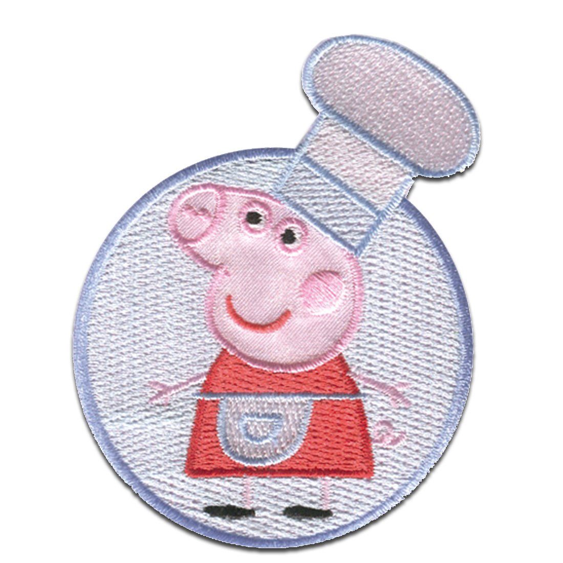 Peppa Pig Пластырь, Polyester, Peppa Wutz © Köchin - Пластырь, Bügelbild, Aufbügler, Applikationen, Patches, Flicken, zum aufbügeln, Größe: 6,3 x 8,3 cm