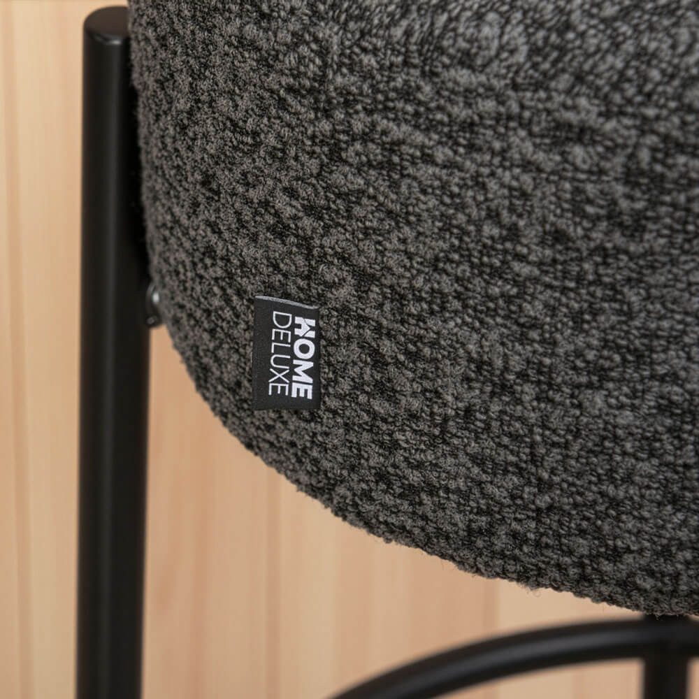 HOME DELUXE Barhocker OLIN - 41 x 41 x 76 cm (8 St), Teddy-Bouclé Bezug, Küchenhocker, Barstühle mit Fußstütze – Bild 5 von 5