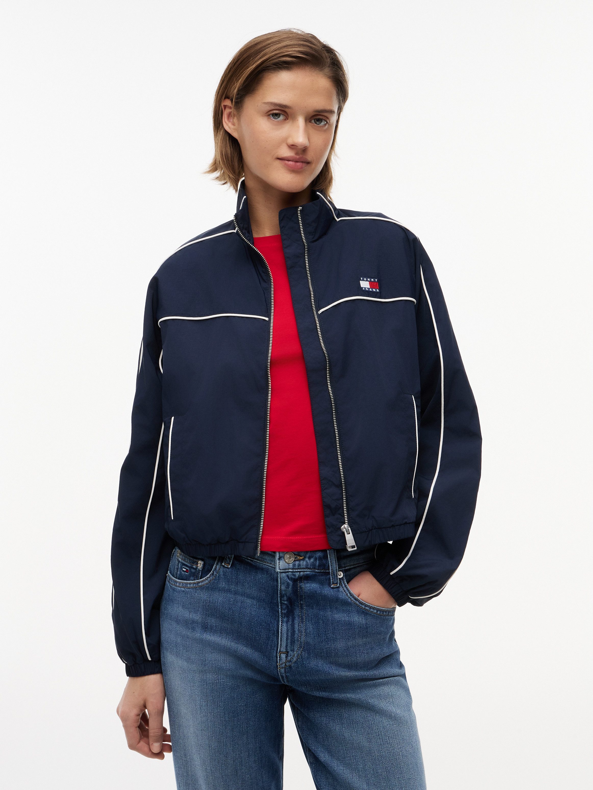 Tommy Jeans Blouson TJW NYLON PIPING JACKET mit kontrastfarbener Paspelierung
