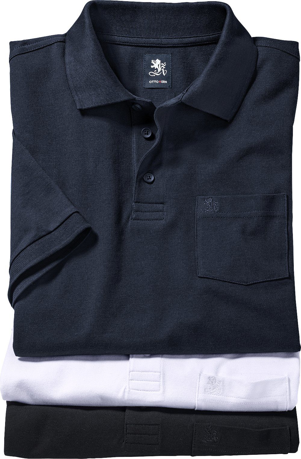 Otto Kern Poloshirt (Packung, 3er-Pack) aus reiner Baumwolle