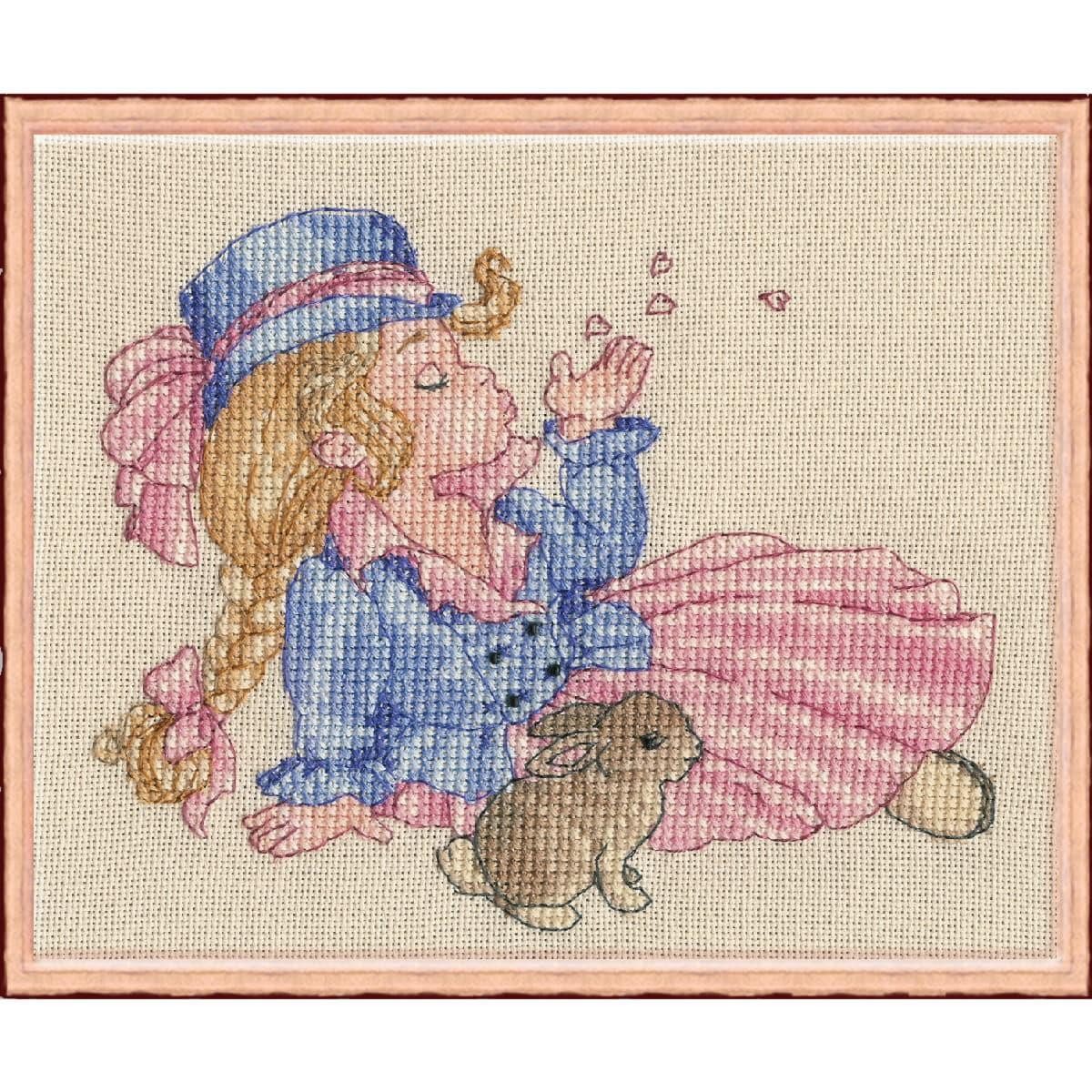 Kreativset Nimue Kreuzstich Set "Ros", Zählmuster, 61K, 16x13cm
