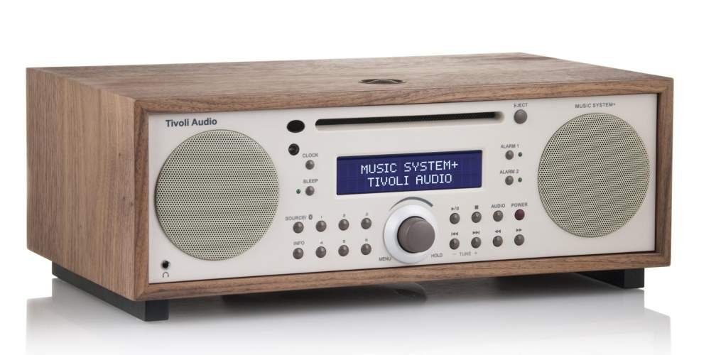 Tivoli Audio Music Uhrzeit, Display Stereoanlage Subwoofer) Walnuss/beige AM-Tuner, AUX-IN, System+ CD,Bluetooth,Fernbedienung,dimmbares integrierter mit Weckfunktion,2 (DAB),FM-Tuner, (Digitalradio Holzgehäuse, Weckzeiten