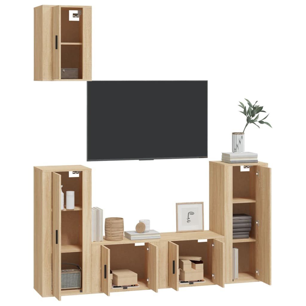 TV-Schrank (5-St) vidaXL TV-Schrank-Set Holzwerkstoff Sonoma-Eiche Sonoma 5-tlg. Eiche