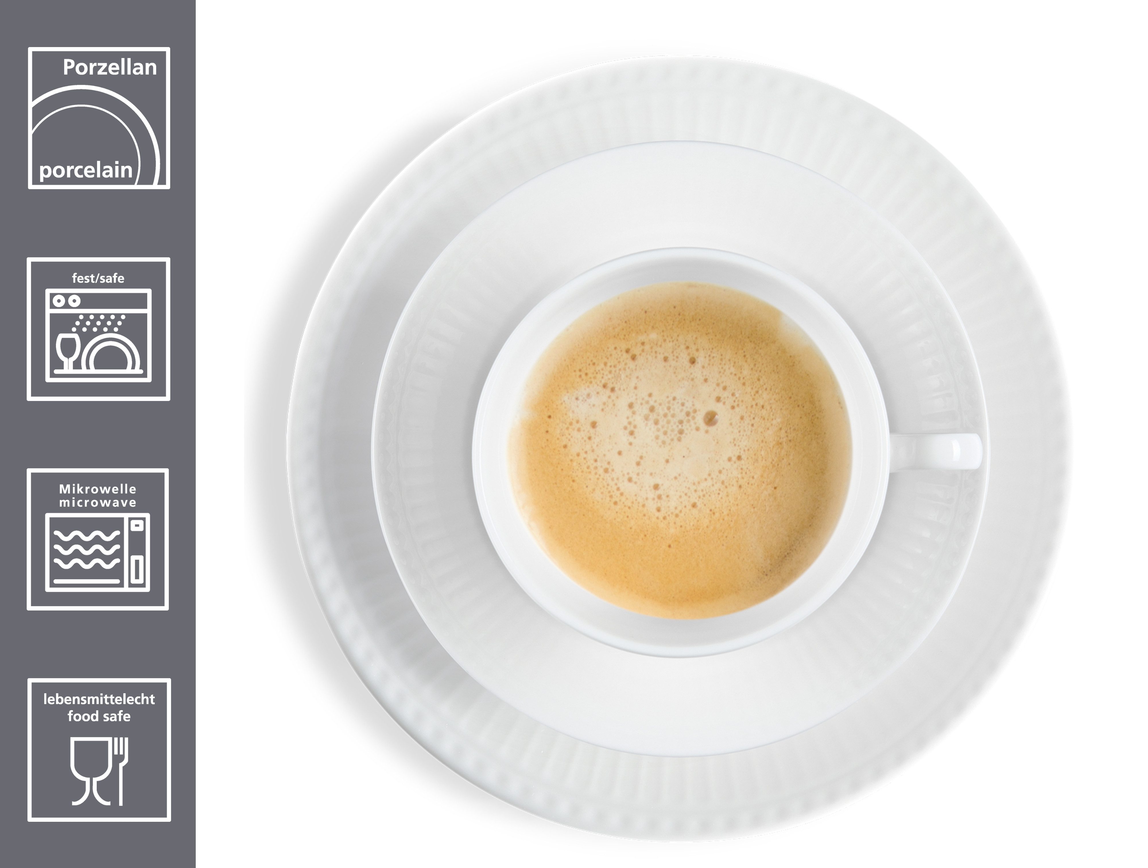 Ritzenhoff & Breker Kaffeeservice Sofia (18-tlg), 6 Personen, Porzellan, Reliefdekoration