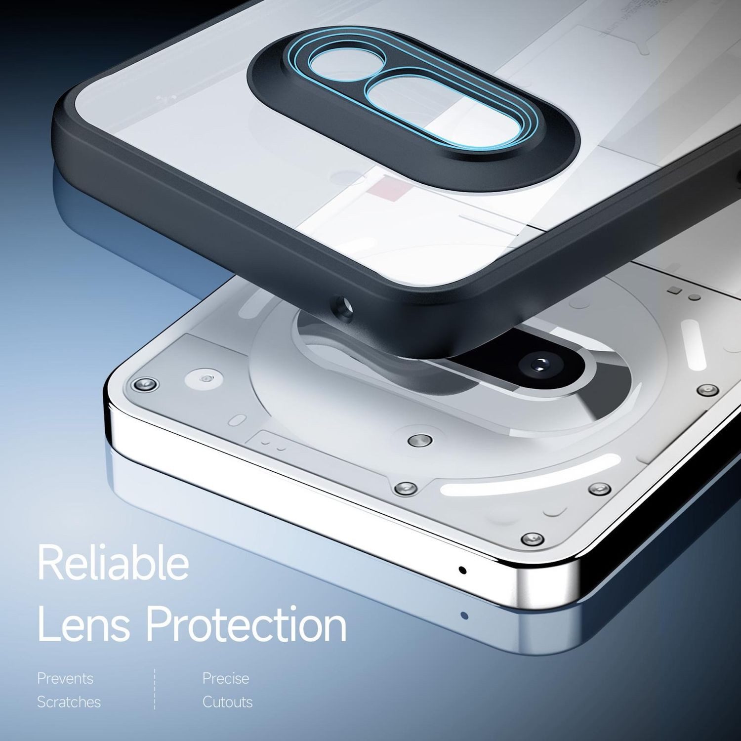 Wigento Handyhülle Für Nothing Phone 3a Aimo Series TPU / PC Frosted Feel Hülle Schwarz, Matte Hybrid-Schutzhülle mit schlankem Design