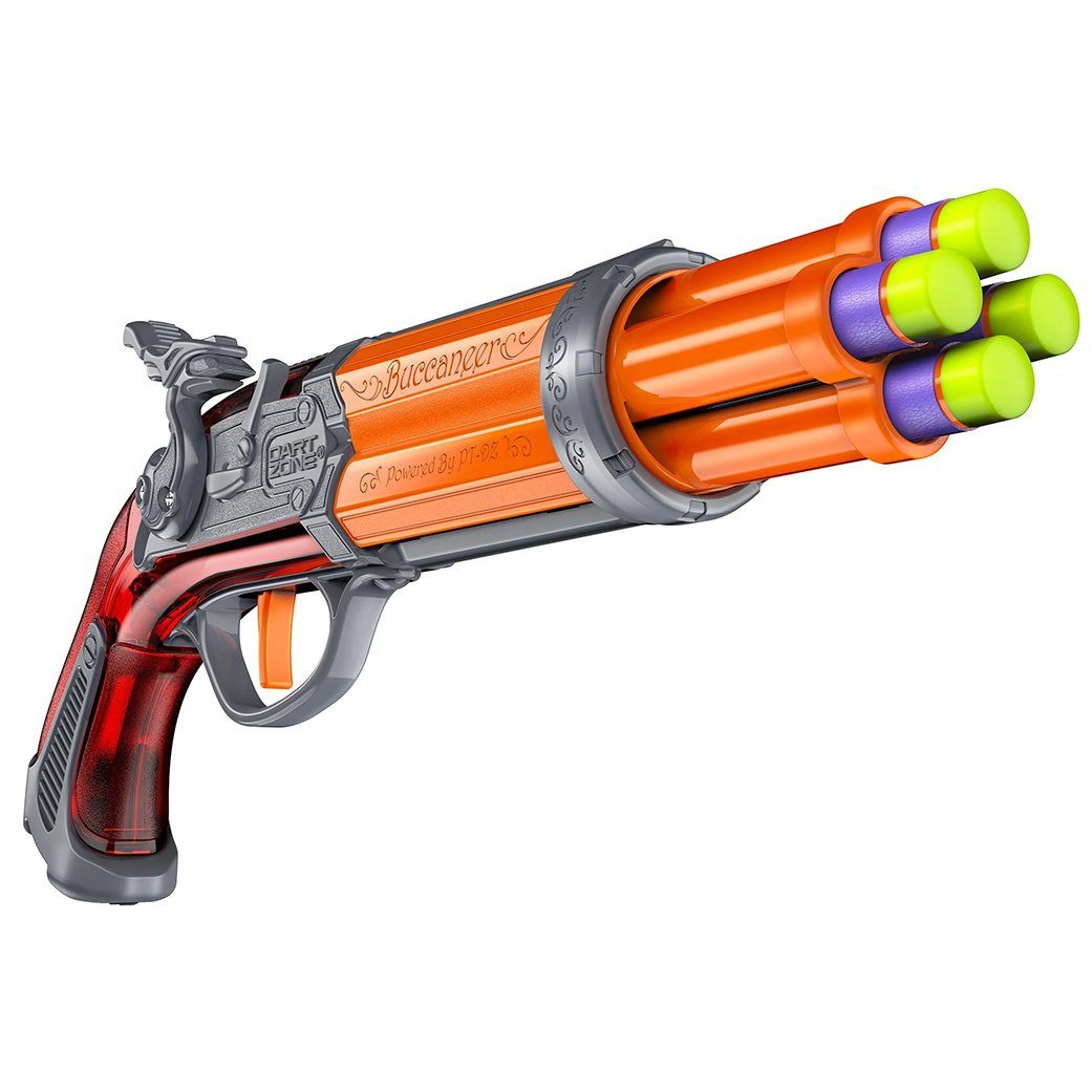 DARTZONE Blaster Dart Zone Nitroshot Buccaneer, Piraten-Action mit 4-Schuss-Trommel