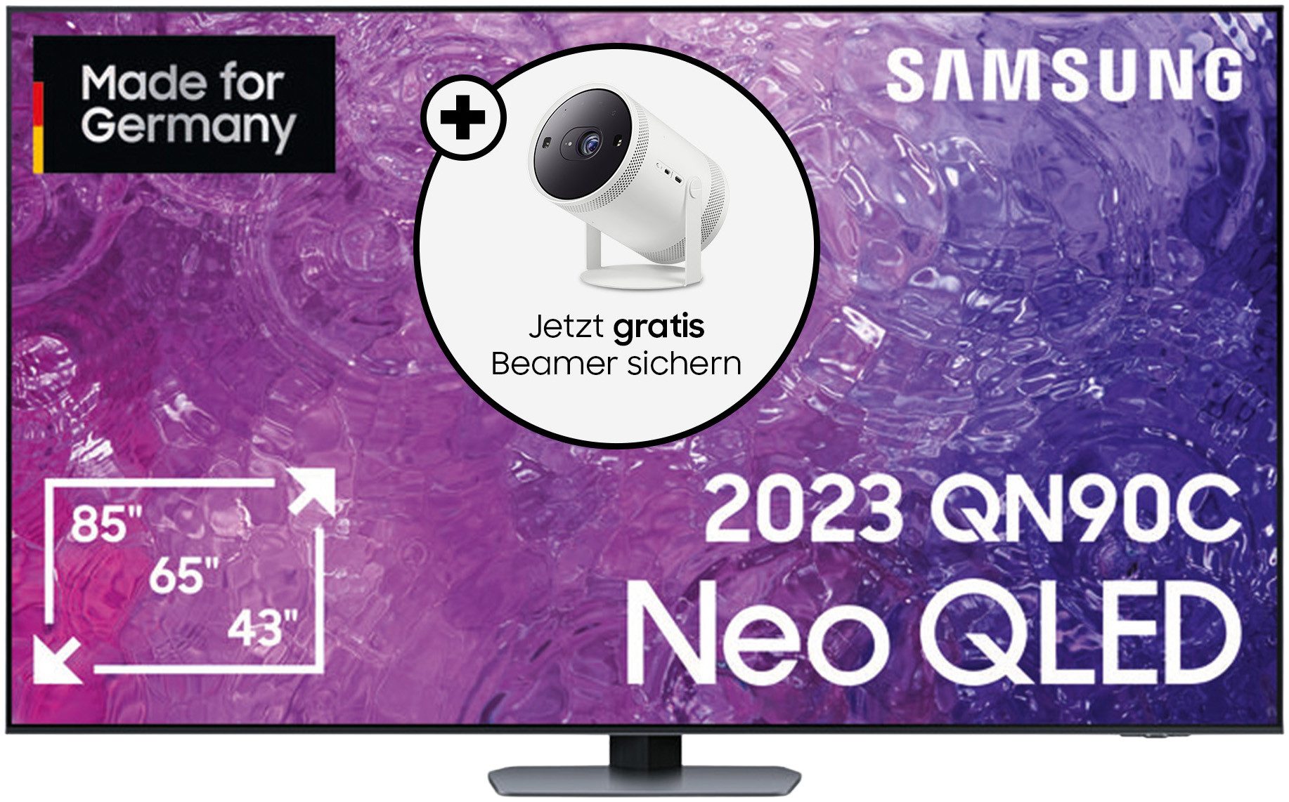 Samsung GQ85QN90CAT LED-Fernseher (214 cm/85 Zoll, 4K Ultra HD, Smart-TV, Neo Quantum HDR+, Neural Quantum Prozessor 4K, Dolby Atmos & OTS)