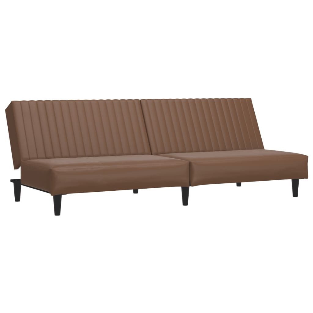 vidaXL Sofa Schlafsofa 2-Sitzer Braun Kunstleder