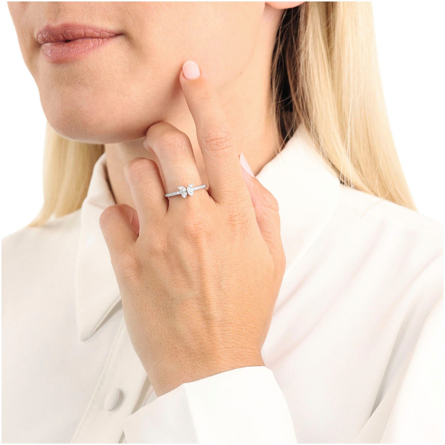 Amor Fingerring Schmetterling, mit Zirkonia (synth)
