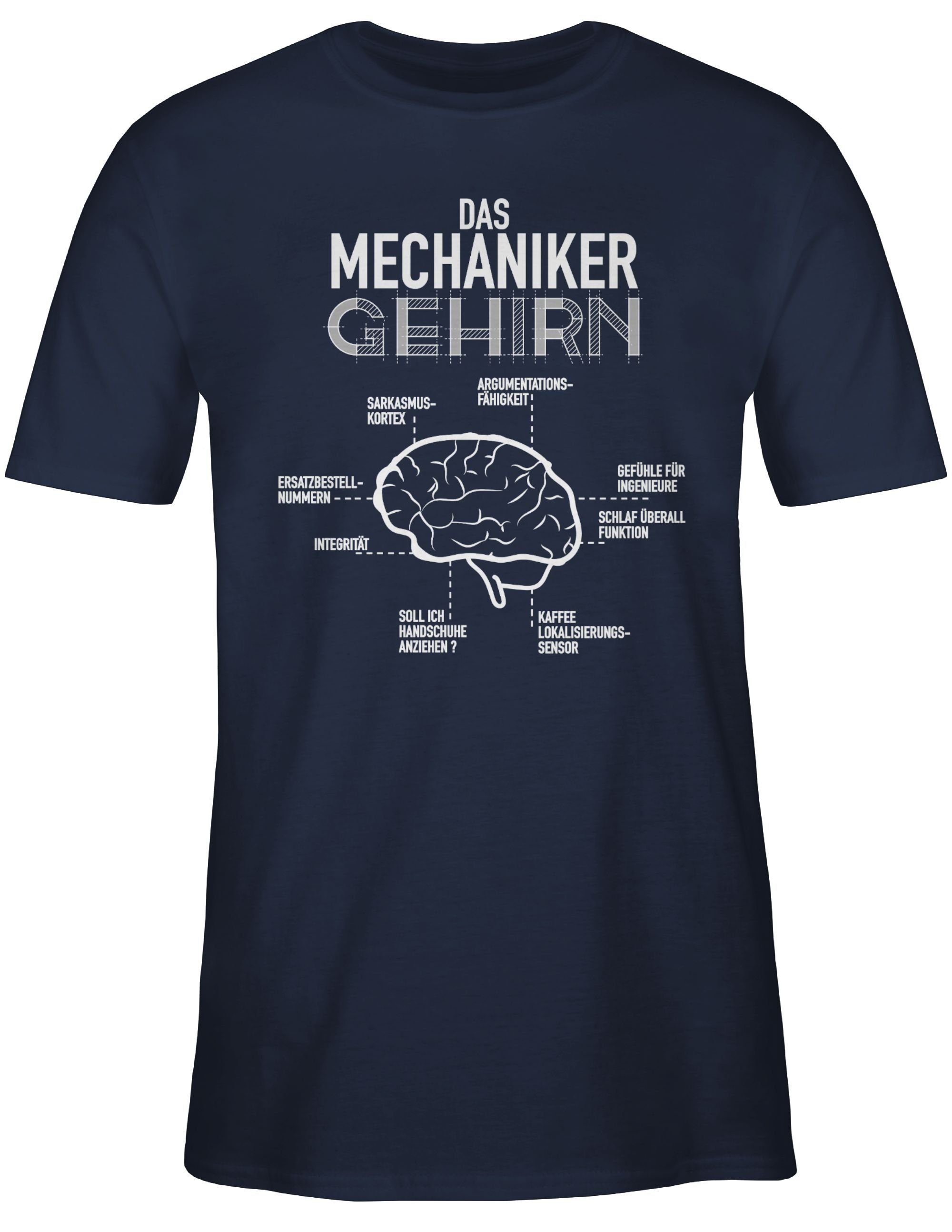 Shirtracer T-Shirt Das Blau 3 Handwerker Gehirn Navy Mechaniker Geschenke