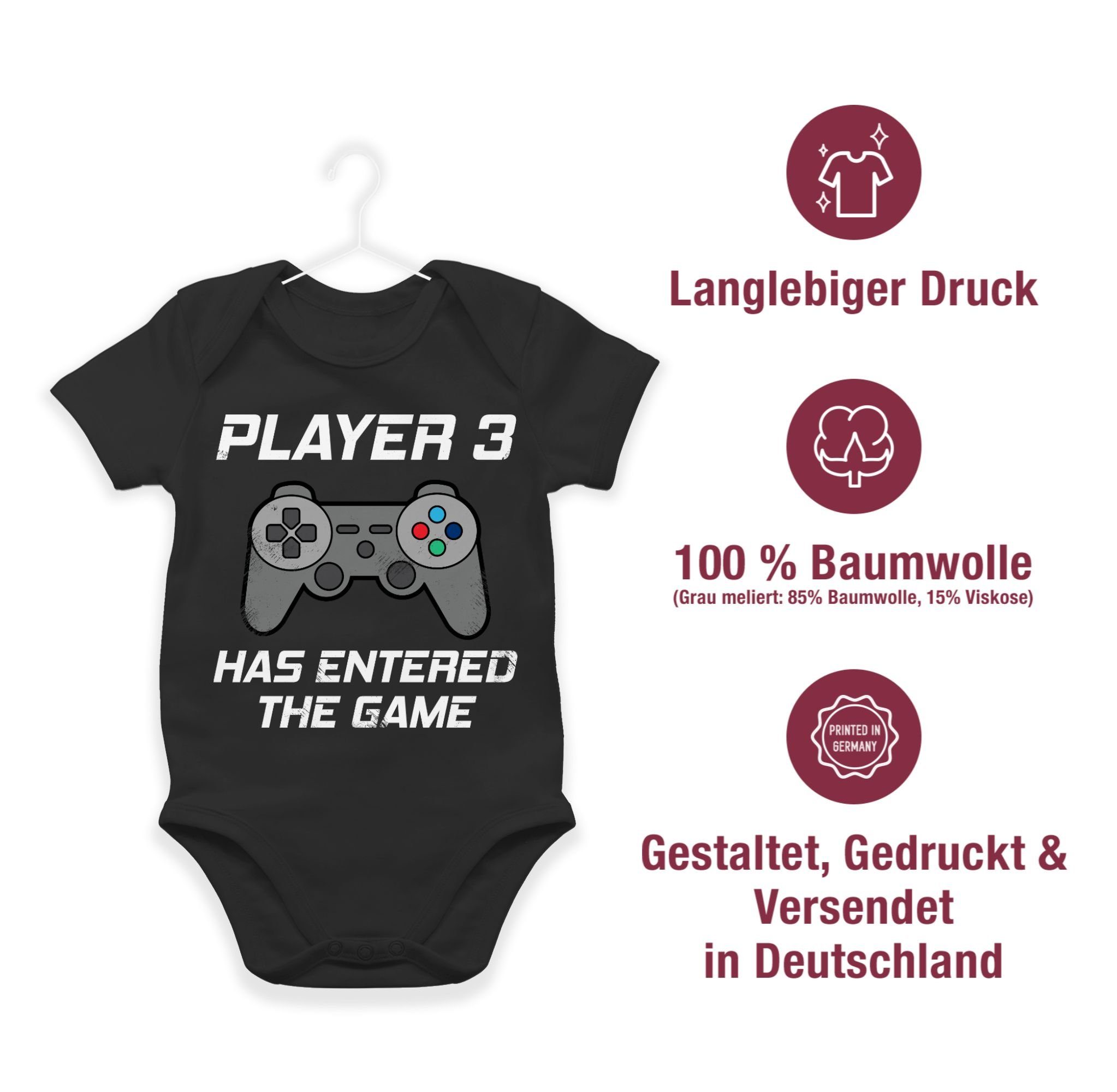 grau game the 1 Shirtbody Zur Controller Player entered Geburt has Shirtracer 3 Schwarz