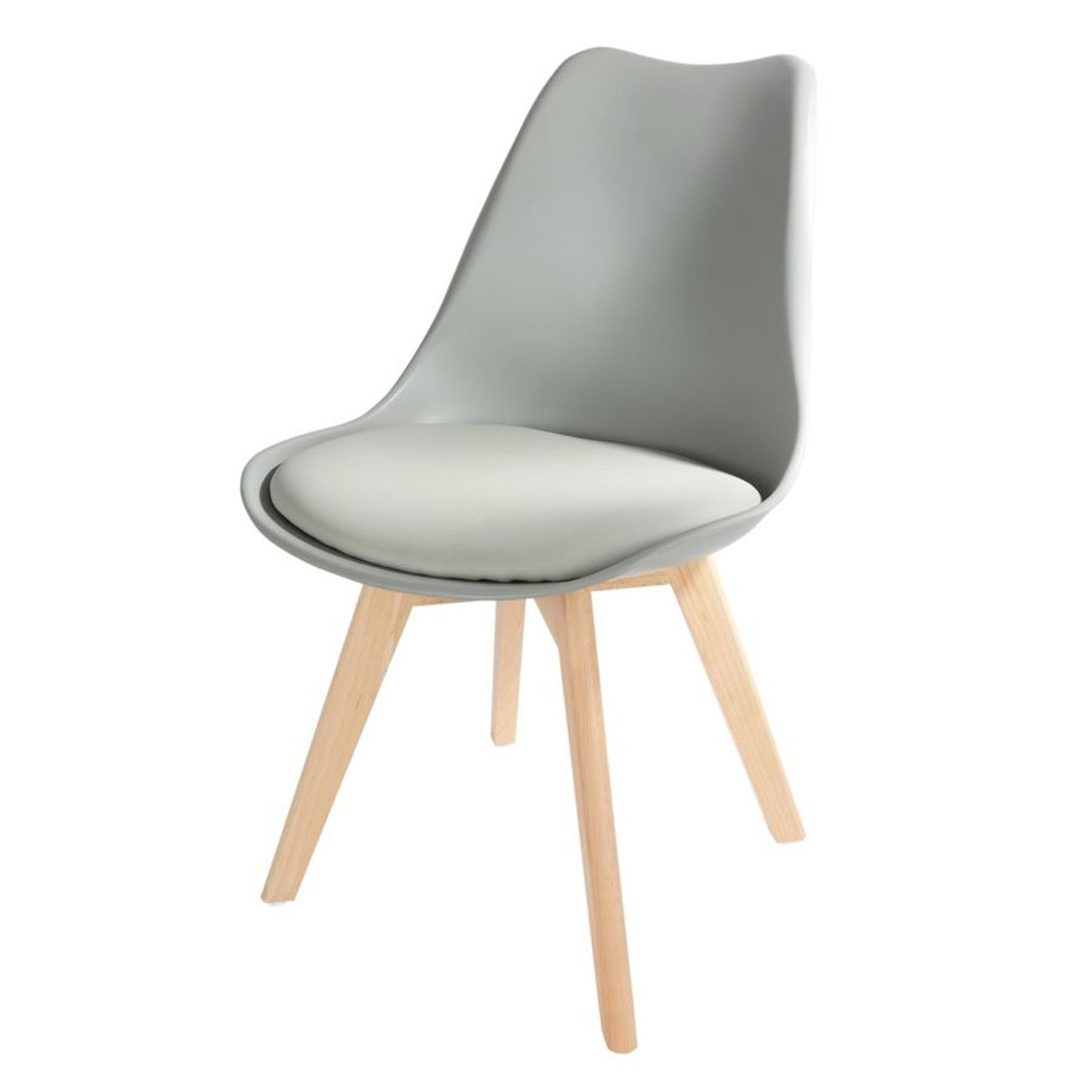 BURI Stuhl Schalenstuhl grau Esszimmerstuhl gepolstert Retro Sessel