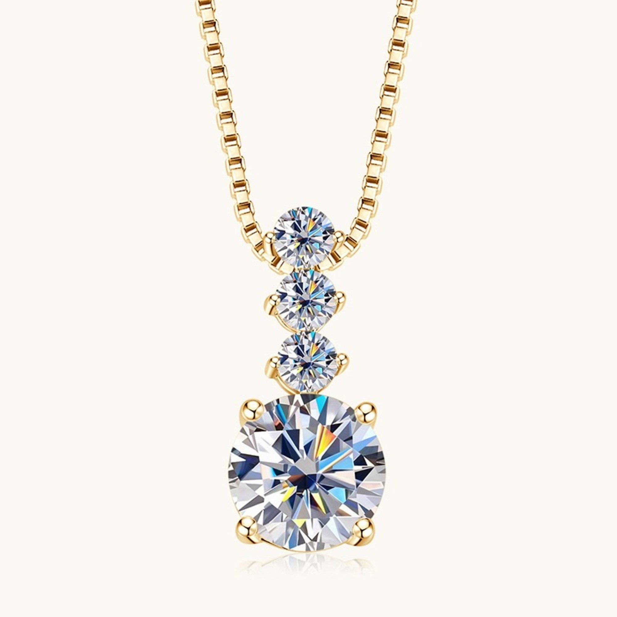 ROUGEMONT Kette mit Anhänger Exquisite Moissanit Damen Halskette 1,0ct VVS1 D 925 Sterling Silber, Echtschmuck mit Echtheitszertifikat