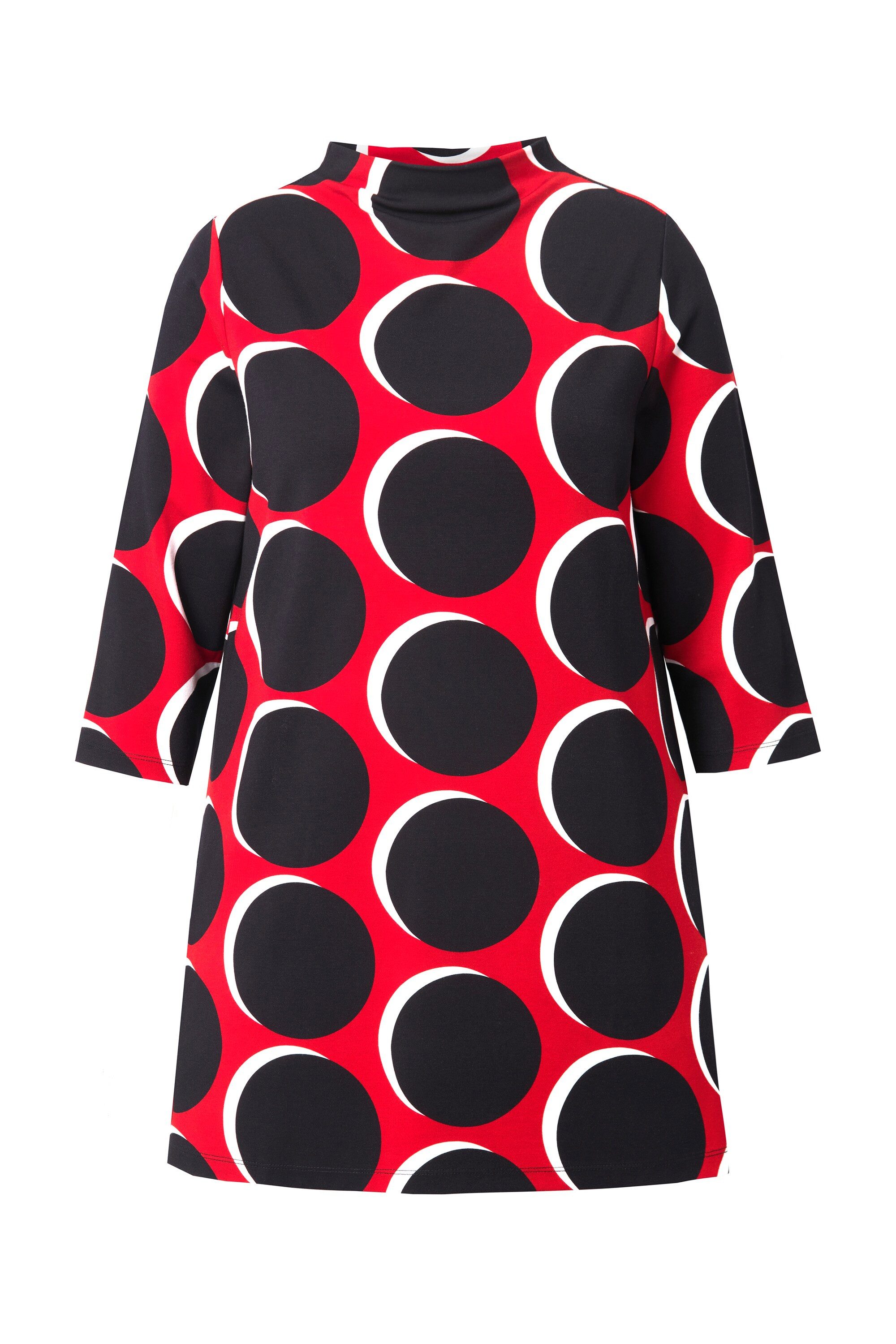 Ulla Popken Sweatshirt Sweatshirt Punkte A-Linie Stehkragen 3/4-Arm günstig online kaufen