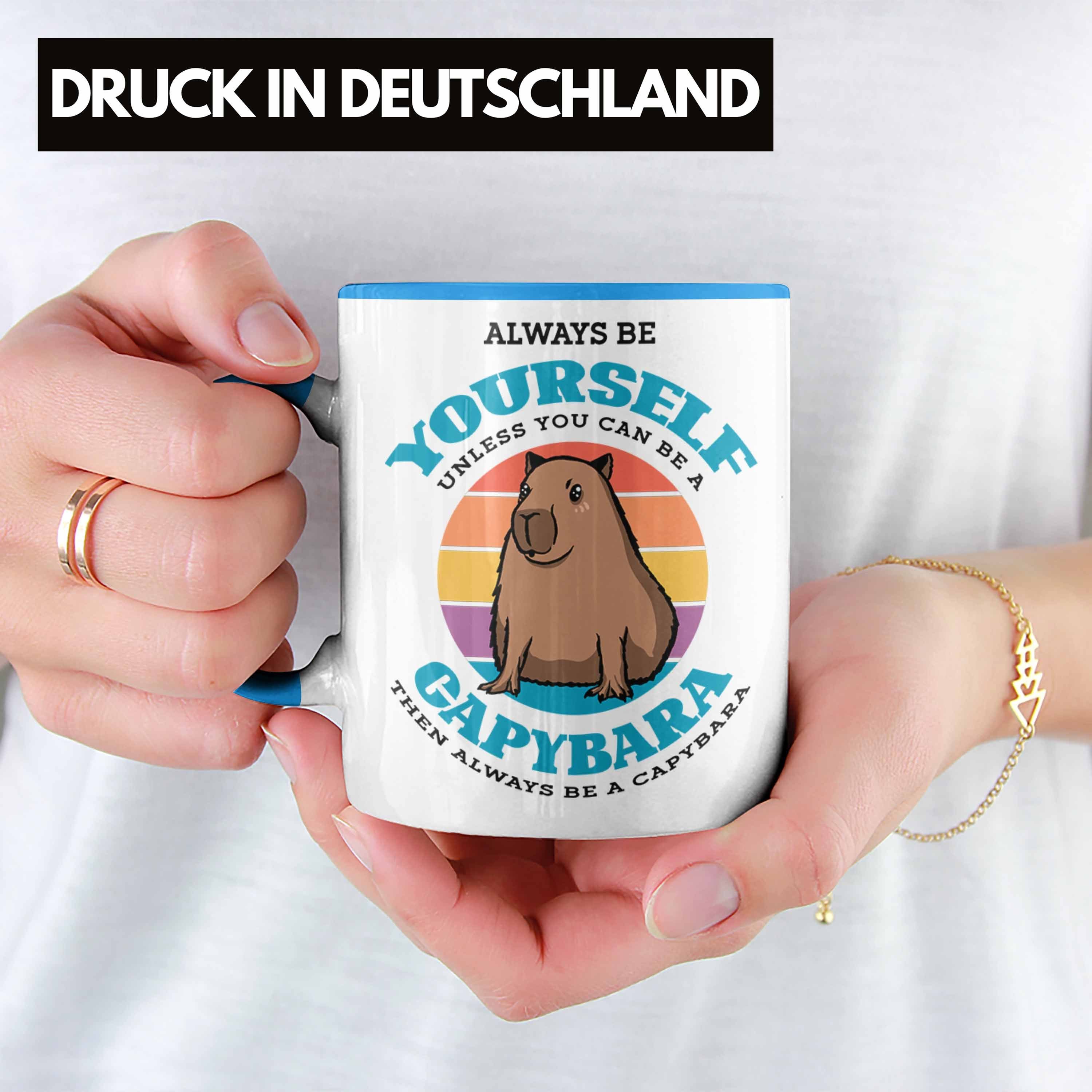 Capybara-Spruch für Geschenk Tasse Tasse Blau Geschenkidee Liebhaber Trendation Capybara