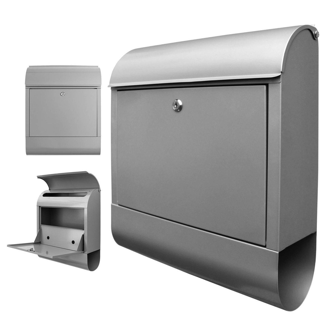 banjado Wandbriefkasten Stahl (Wandbriefkasten witterungsbeständig, pulverb günstig online kaufen