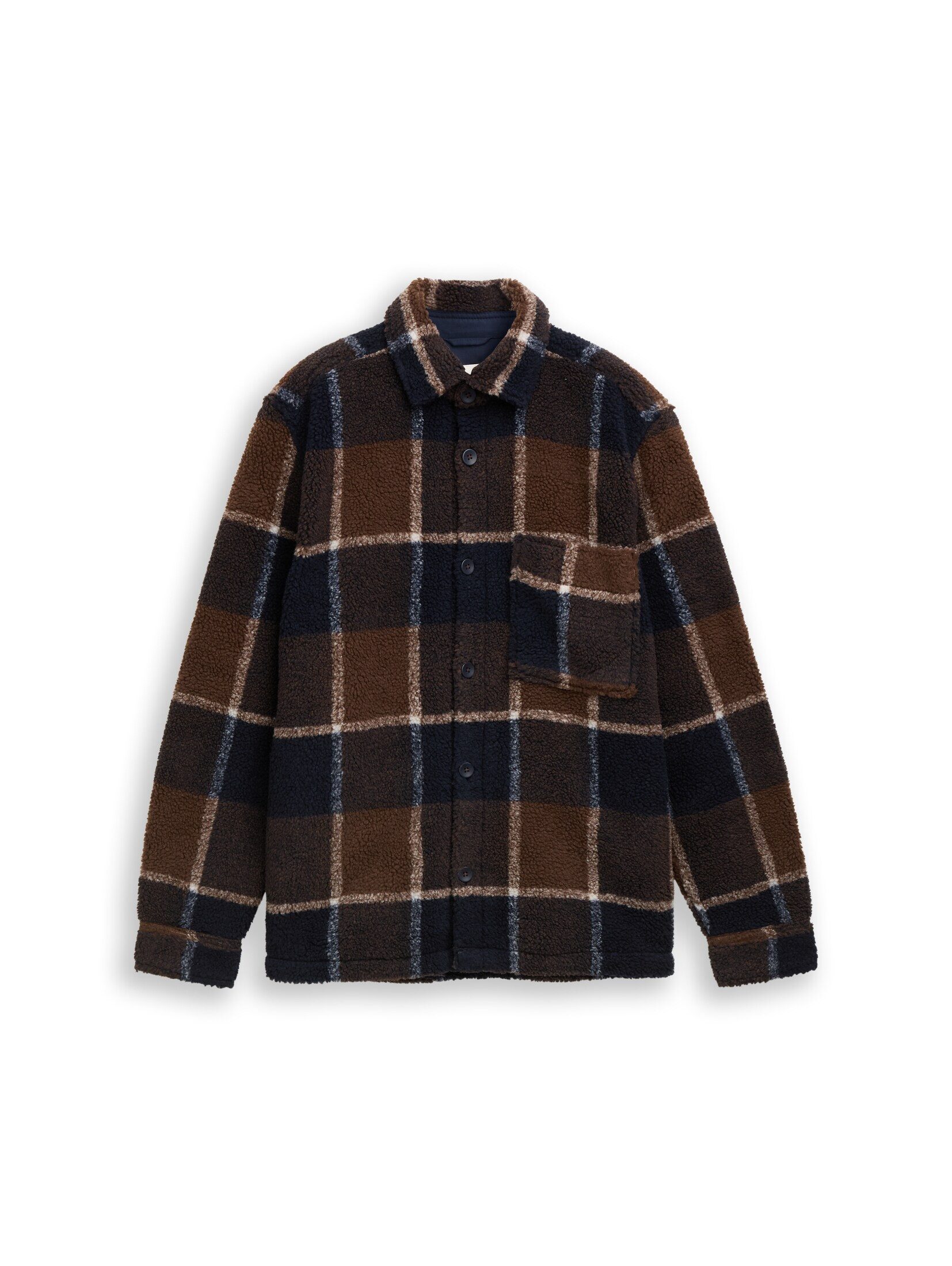 brown navy check