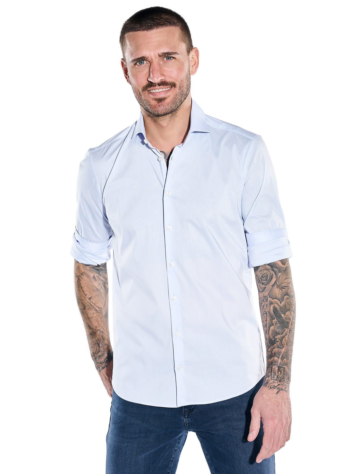 emilio adani Businesshemd Herren Innovatives Funktionshemd, Hellblau
