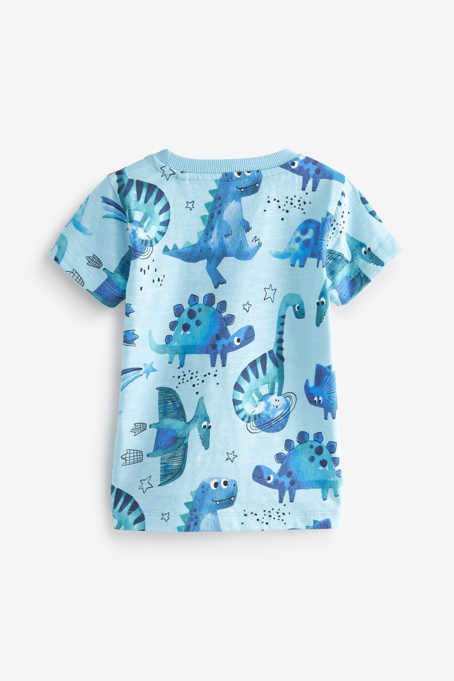 T-Shirt Blue Dinosaur kurzen (1-tlg) mit Next durchgehend Ärmeln, T-Shirt bedruckt Watercolour