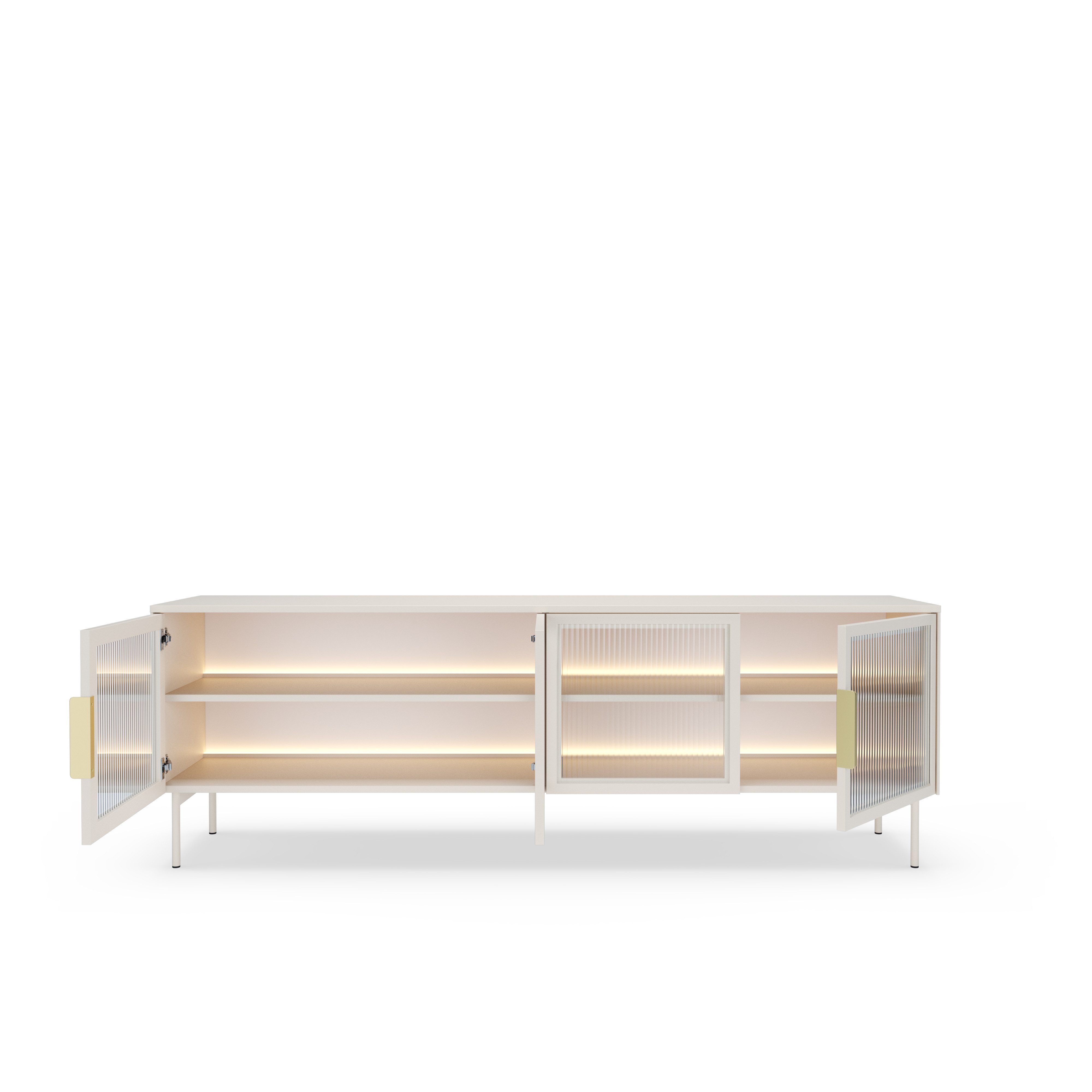 Masseno Lowboard GLORIA 181,3 cm TV-Schrank mit 4 Türen Kaschmir