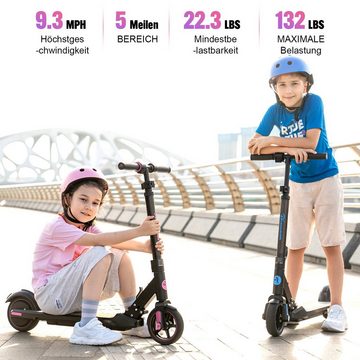 EVERCROSS TECH Miniscooter EV06C 6.5'' Faltbarer E Scooter für Kinder 6-12 Jahren, bis zu 8 km, max 15KM/H, LED Display, Bunte Leuchten