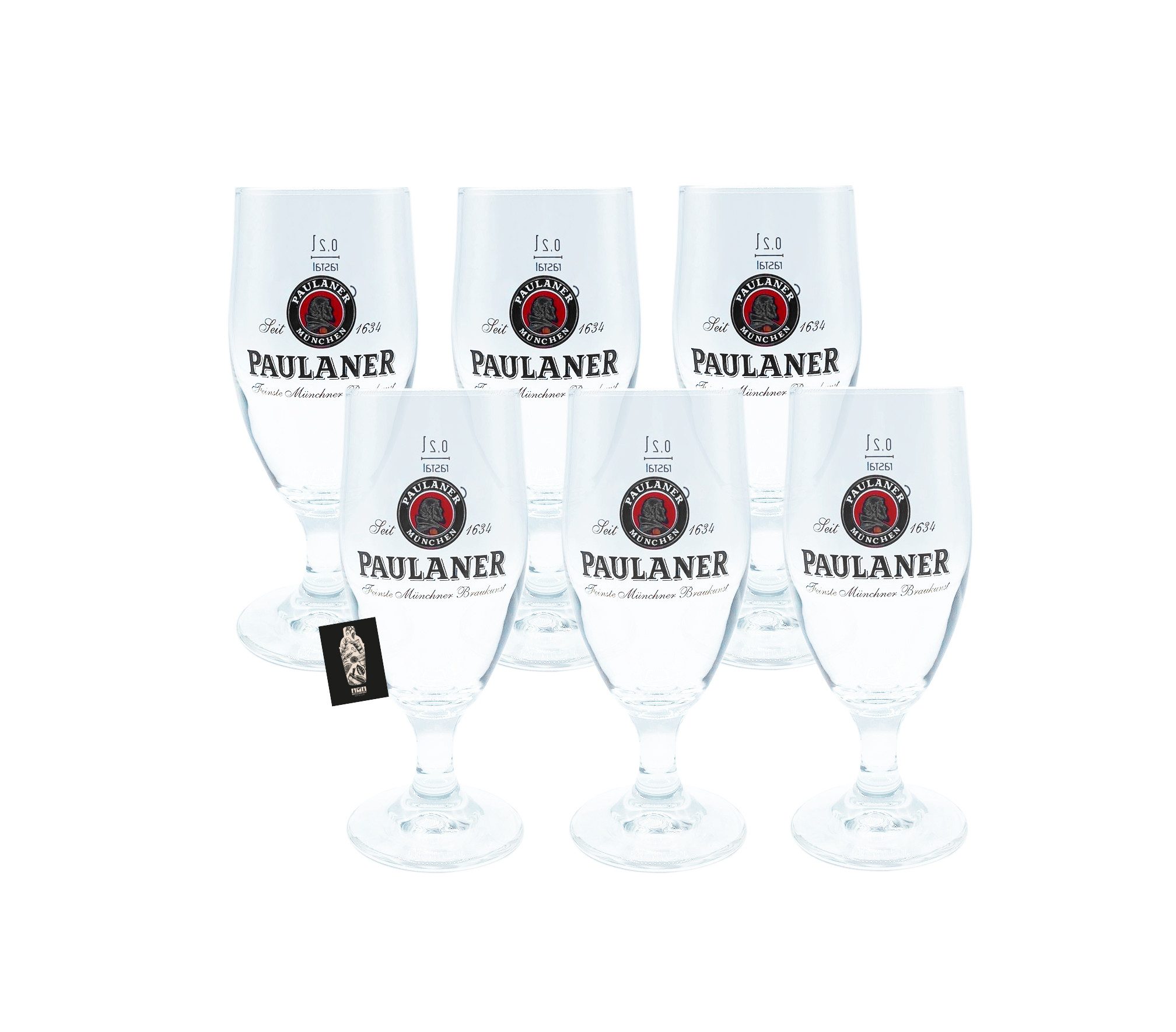 AULA Стекло-Set Paulaner 6er-Set Glas Стекло Set - 6x Стекло geeicht: 0,2L inkl. Mi