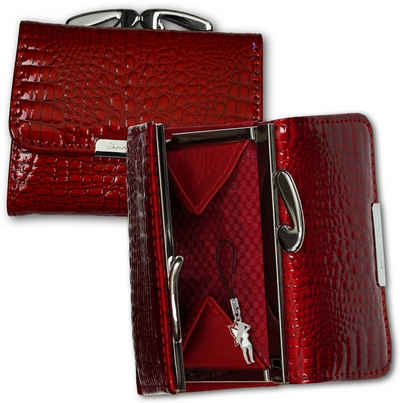 Jennifer Jones Mini Geldbörse Jennifer Jones RFID Blocker Börse (Minibörse), Minibörse aus Echtleder rot, Größe ca. 9,5cm