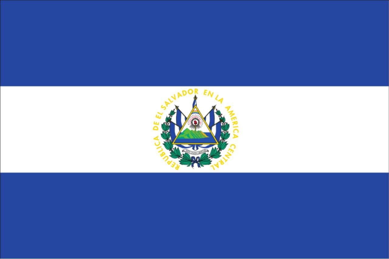 flaggenmeer Flagge Flagge El Salvador mit Wappen 110 g/m² Querformat
