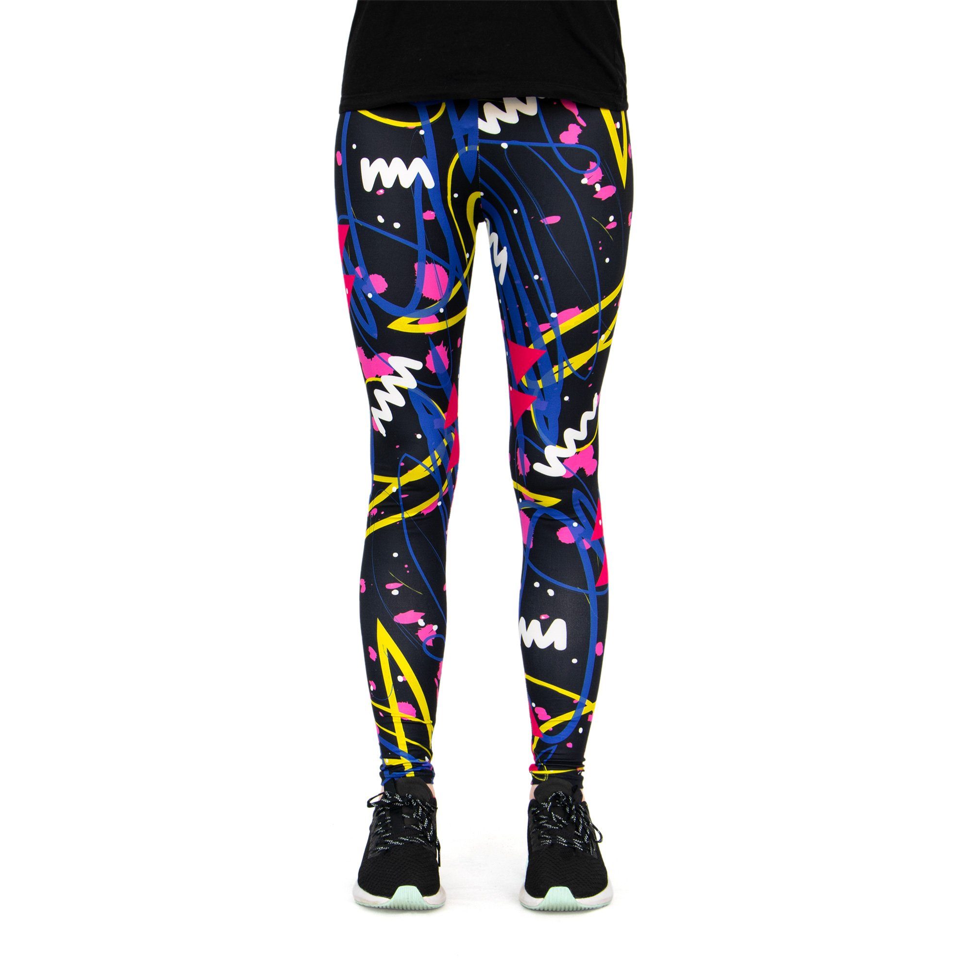 cosey Leggings Neon Line Leggings, 2 Größen (XS–S & M–L) (38/M bis 40/L) Pop Scribble
