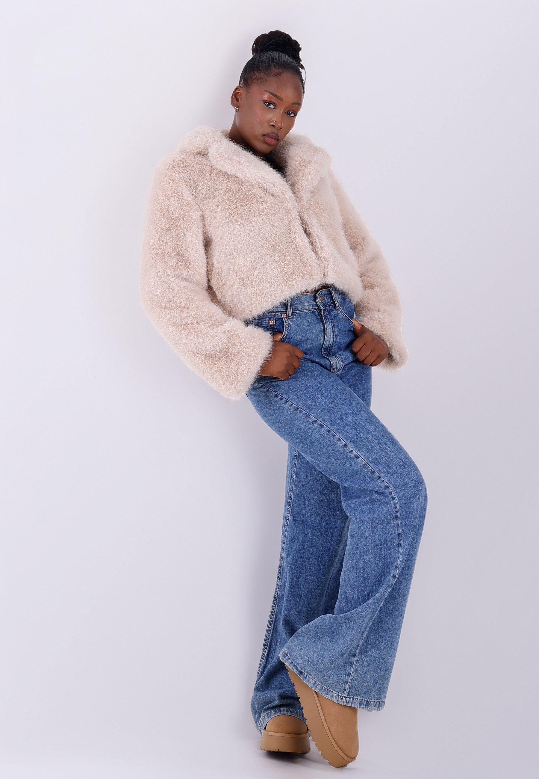 YC Fashion & Style Fellimitatjacke One Size (Gr. 34–40), Flauschige Kurzjac günstig online kaufen