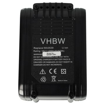 vhbw kompatibel mit Worx WX373, WX152.1, WX152.2, WX152.3, WX156, WX1156.1, Akku Li-Ion 4000 mAh (16 V)