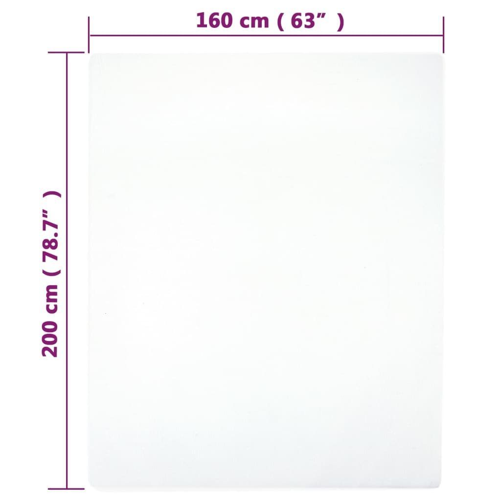 Tagesdecke cm Spannbettlaken Jersey vidaXL Baumwolle, 160x200 Weiß
