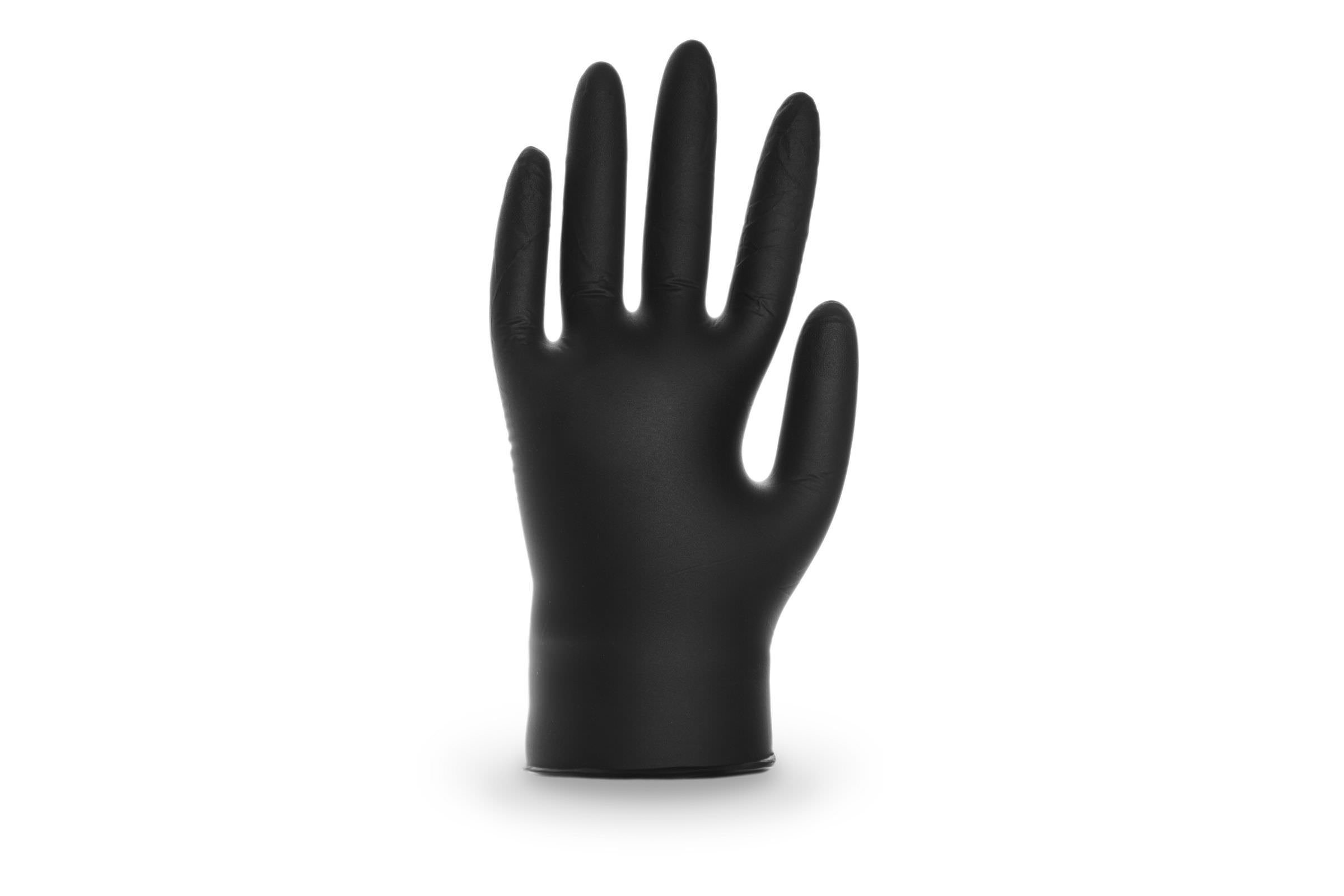 Finger Rollrand, Nitril-Handschuhe Puderfrei Hypafol texturiert Schwarz mit I S-XL,
