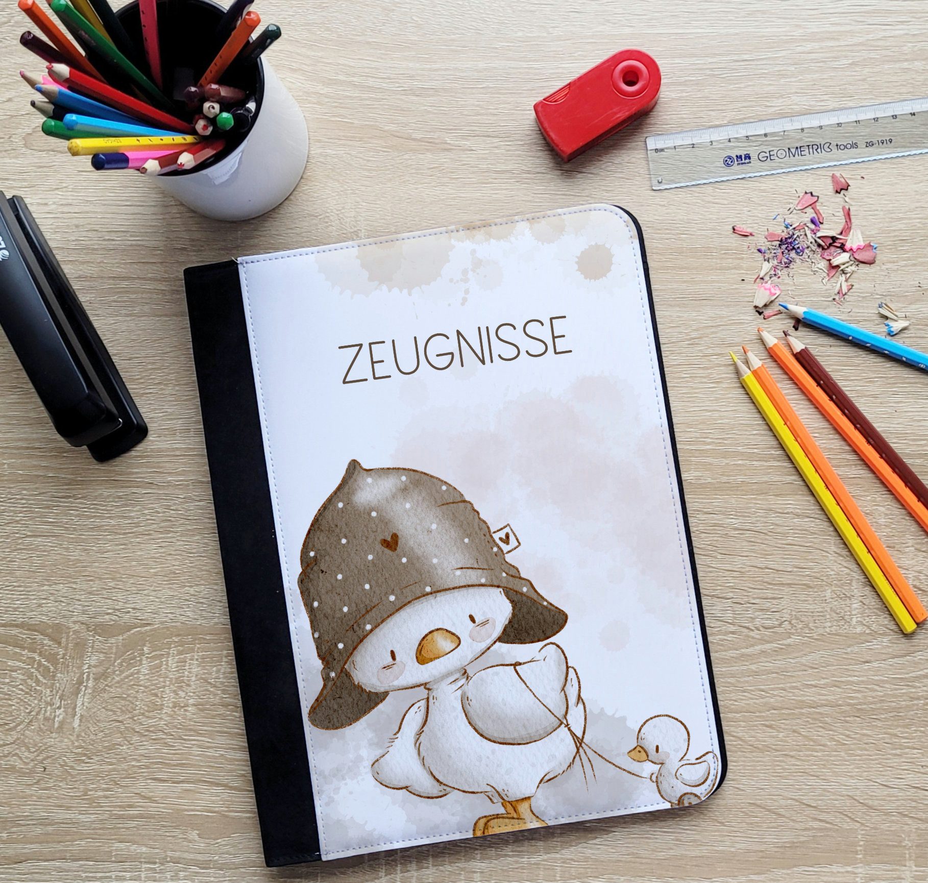 CreaDesign Schreibmappe Kinder Zeugnismappe, Dokumentenmappe, Ordner A4, Alle meine Ente (1-St)