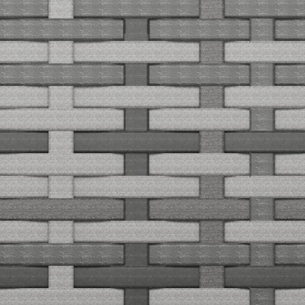 vidaXL Loungesofa Garten-Mittelsofas mit Kissen 2 Stk. Grau Poly Rattan, 1 Teile