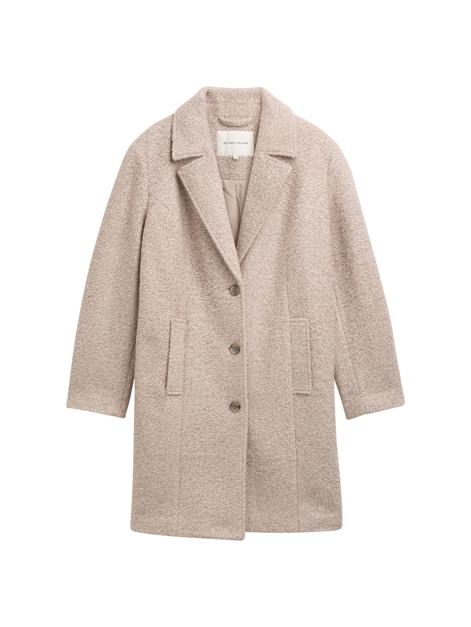TOM TAILOR PLUS Kurzmantel Jacken Plus Size - Bouclé Mantel mit Reverskragen