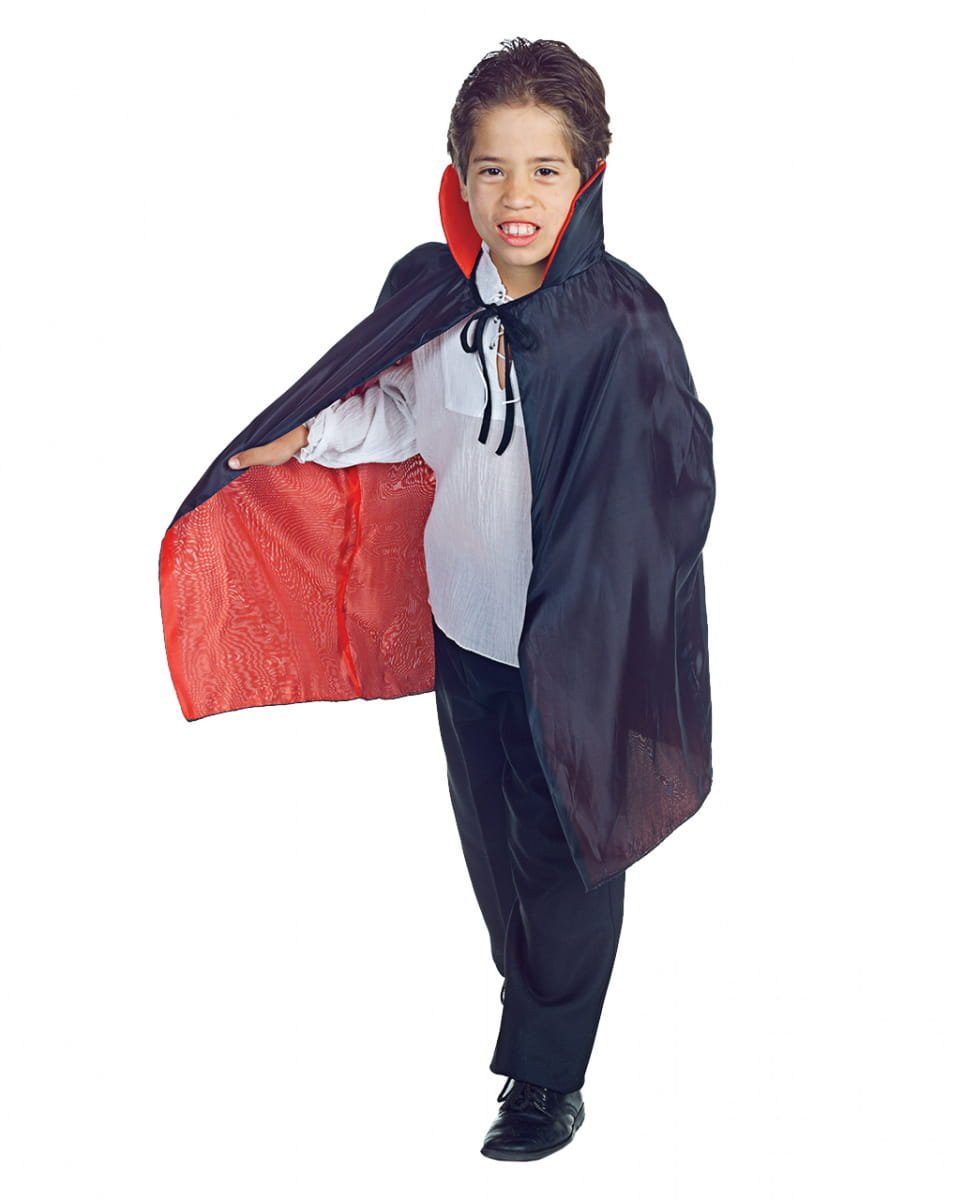 Vampir-Kostüm Schwarz-roter Kinder Vampir Halloween Umhang als K