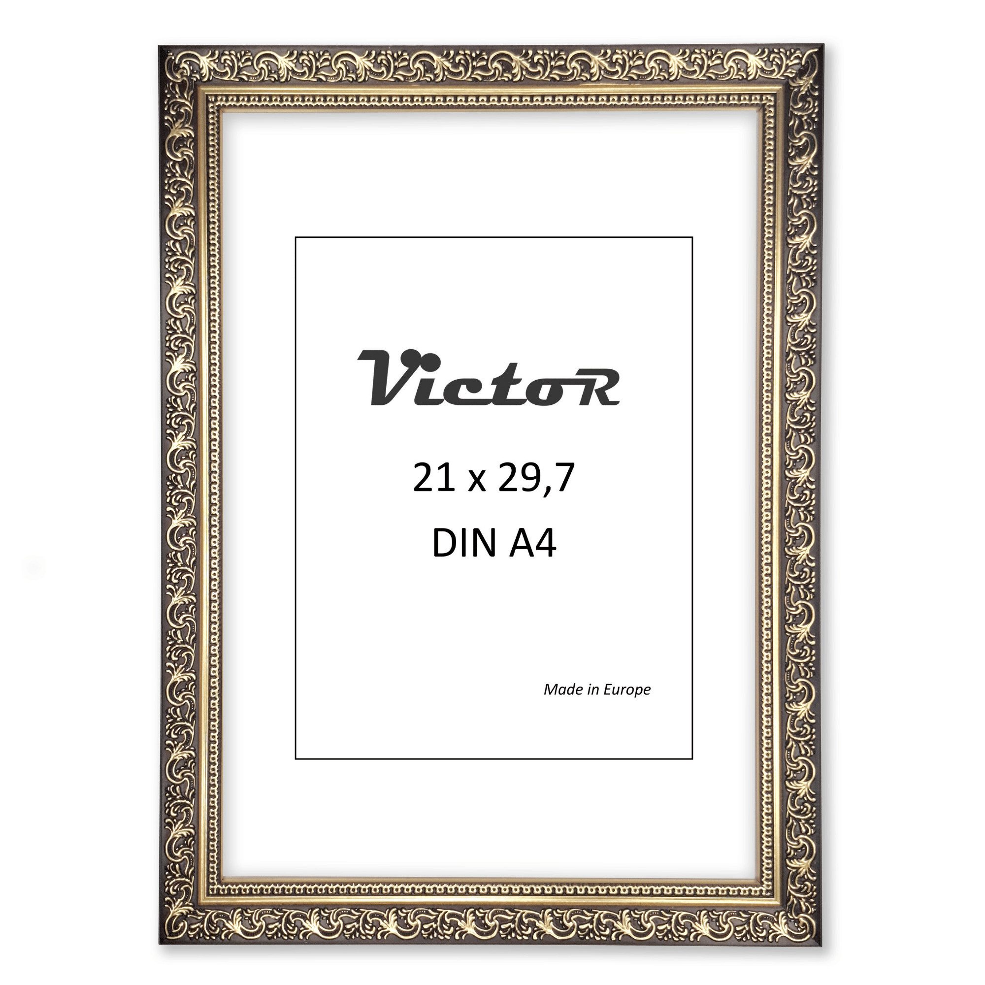 Victor (Zenith) Bilderrahmen Vinci, Bilderrahmen 21x30 cm Schwarz Gold A4, günstig online kaufen