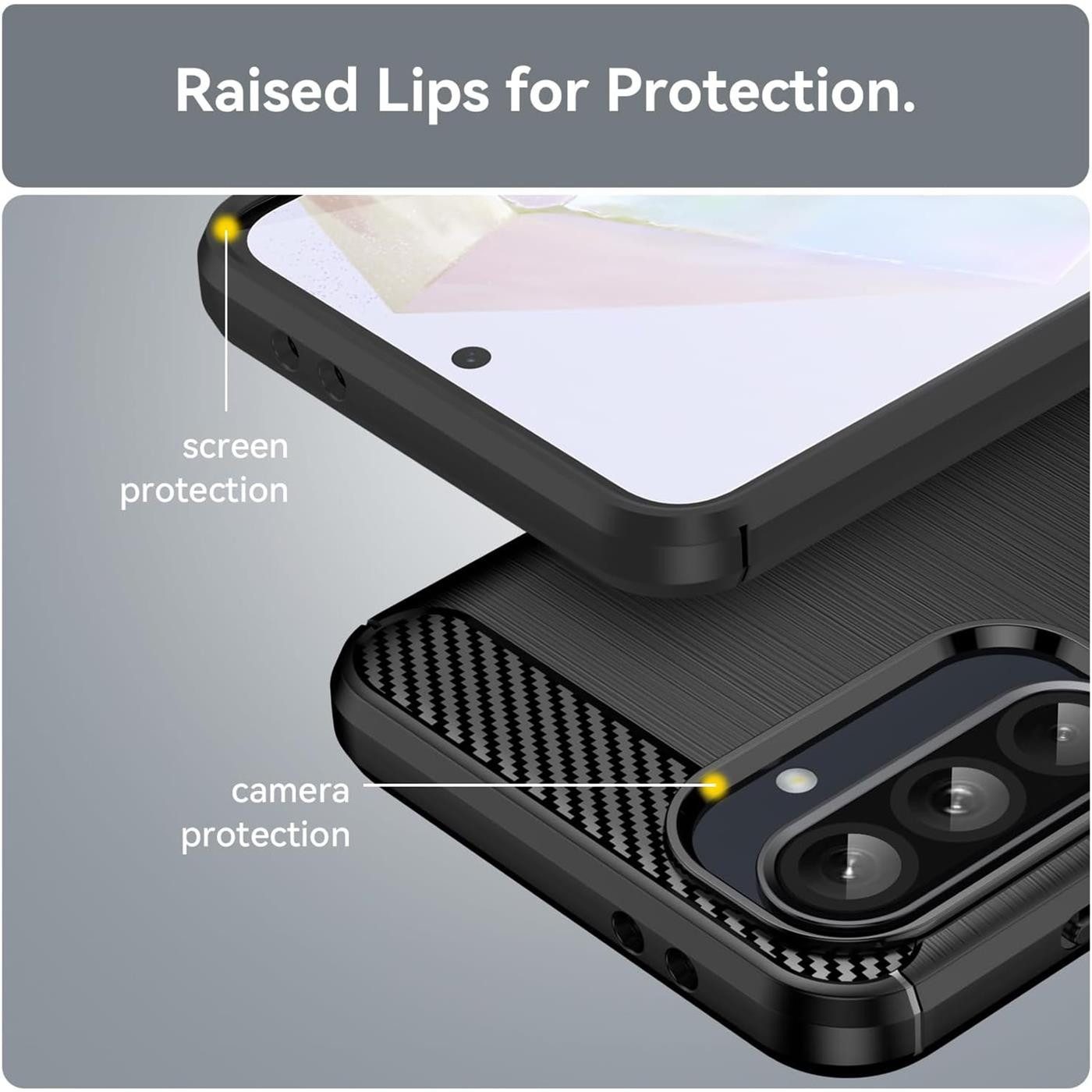 CoolGadget Handyhülle Carbon Handy Hülle für Samsung Galaxy A56 5G 6,7 Zoll, robuste Telefonhülle Case Schutzhülle für Samsung A56 5G Hülle – Bild 2 von 5
